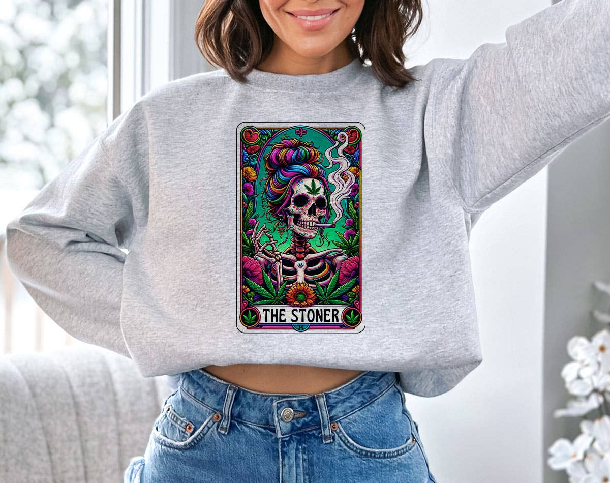 The Stoner Tarot Skeleton Cannabis - Funny Weed Sweatshirt