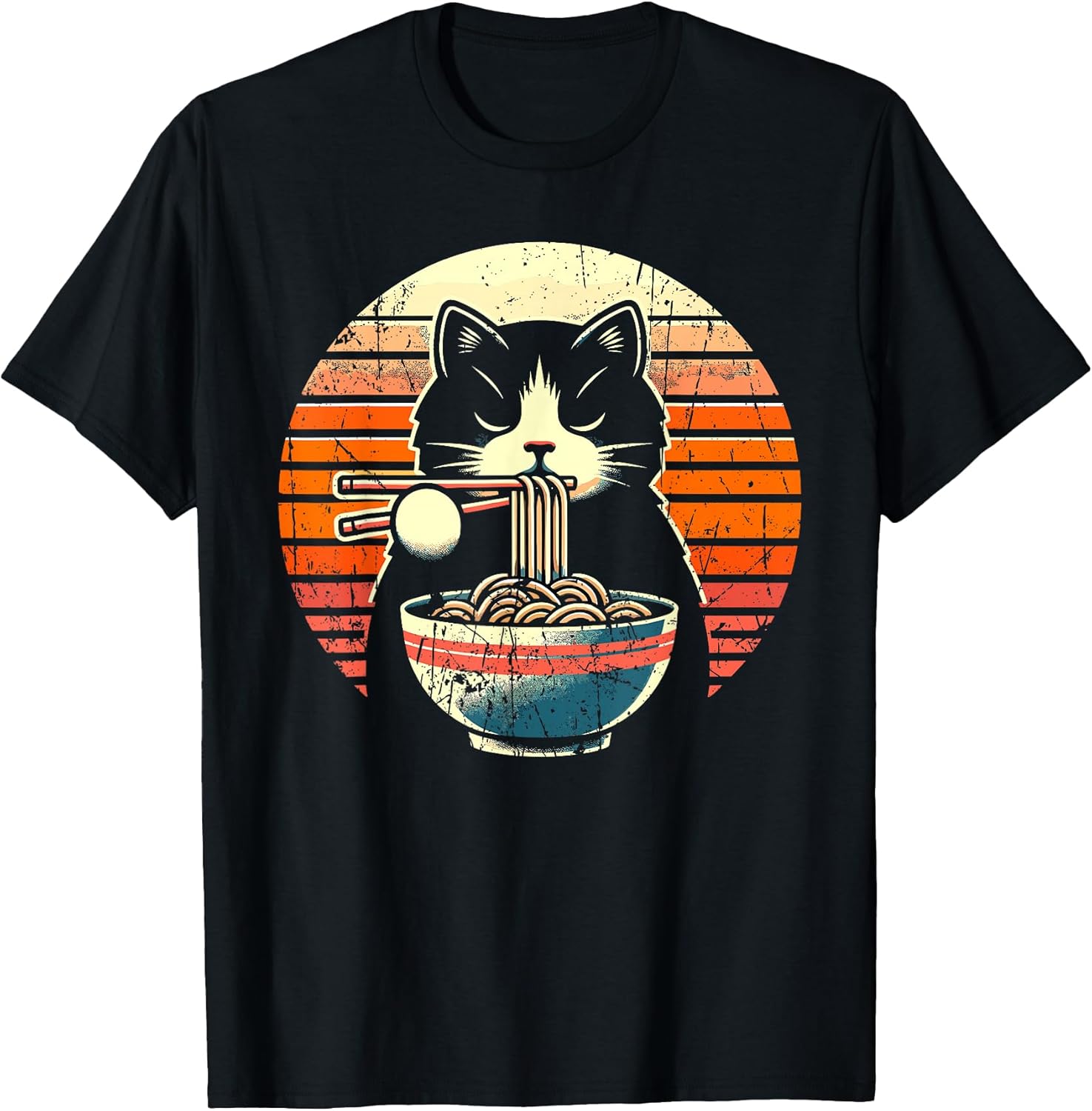 Anime Ramen Cat Retro Japanese Noodles Kawaii Cat T-Shirt Unisex T-shirt, Sweatshirt, Hoodie, Long Sleeve Tee