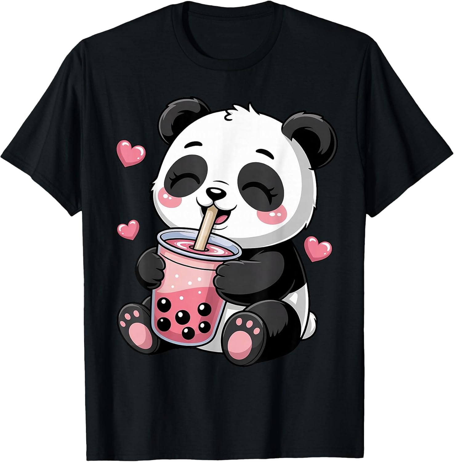 Funny Panda Drinking Boba Bubble Tea Cute Kawaii Anime Panda T-Shirt Unisex T-shirt, Sweatshirt, Hoodie, Long Sleeve Tee
