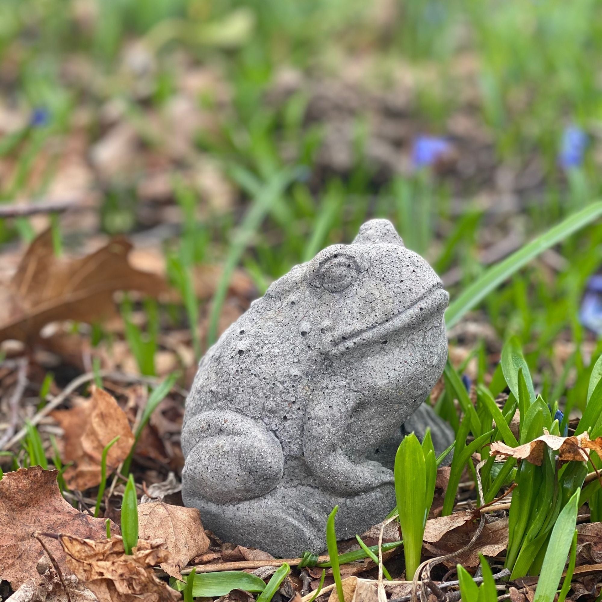 Cast Stone Aged Garden Toad Statue