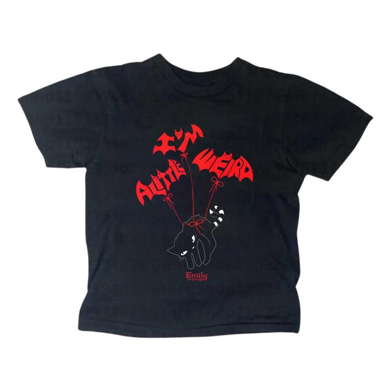 Y2k Cat Emily Strange Baby Tee, Gothic Emo Girl Top, Vintage Women's Casual Cotton Short Sleeve T-Shirt, Fitted Design, Summer Wear - Tshirt, Womenswear Streetwear Comfort