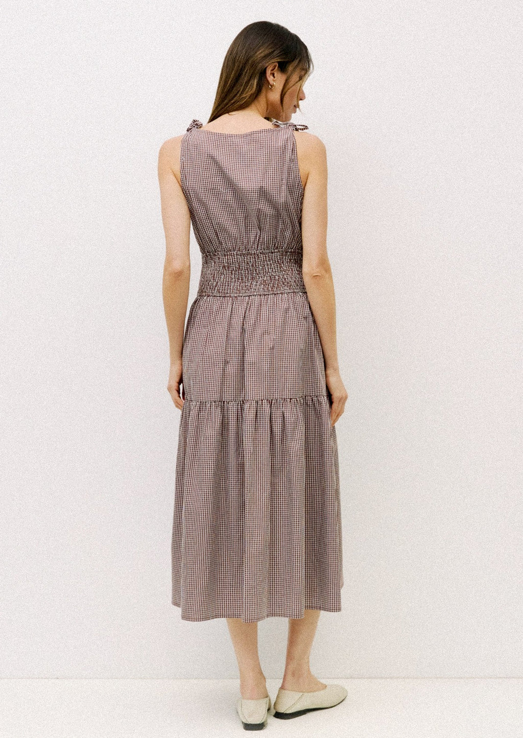 Maude Gingham Midi Dress