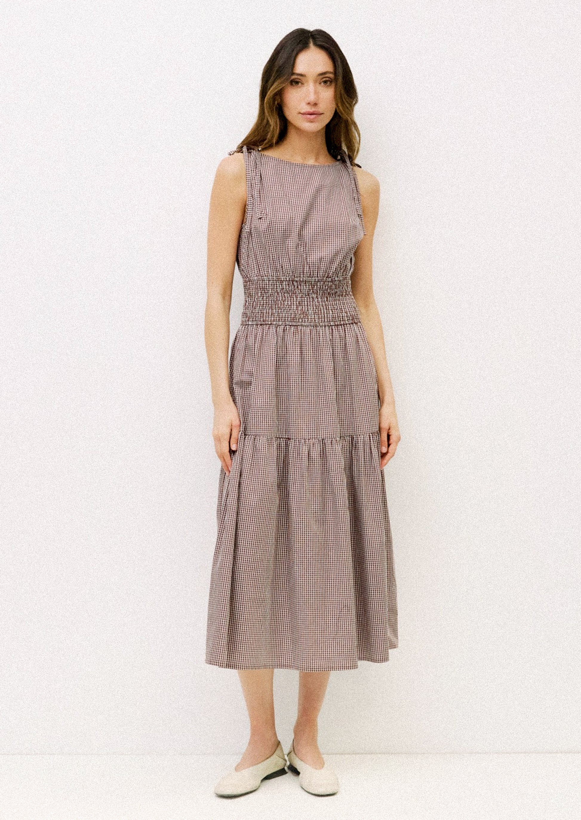 Maude Gingham Midi Dress