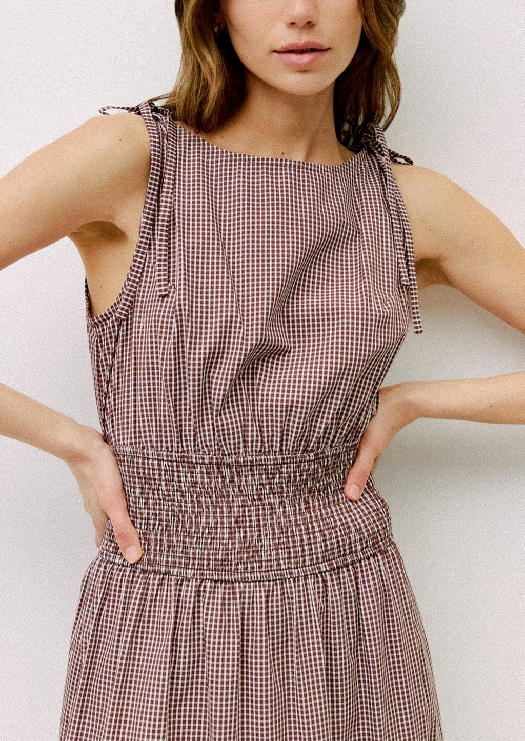Maude Gingham Midi Dress
