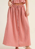Picnic Gingham Button Front Skirt