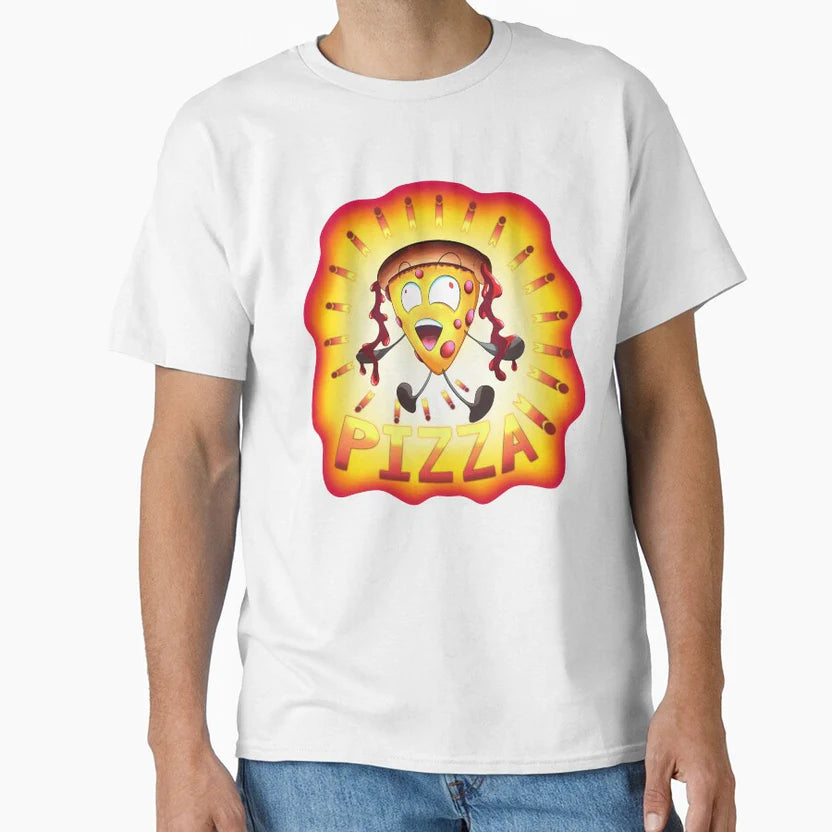 Fiery Anime Pizza Character Kawaii by TacticArtsSt0re Unisex T-shirt, Sweatshirt, Hoodie, Long Sleeve Tee