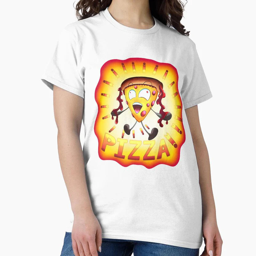Fiery Anime Pizza Character Kawaii by TacticArtsSt0re Unisex T-shirt, Sweatshirt, Hoodie, Long Sleeve Tee