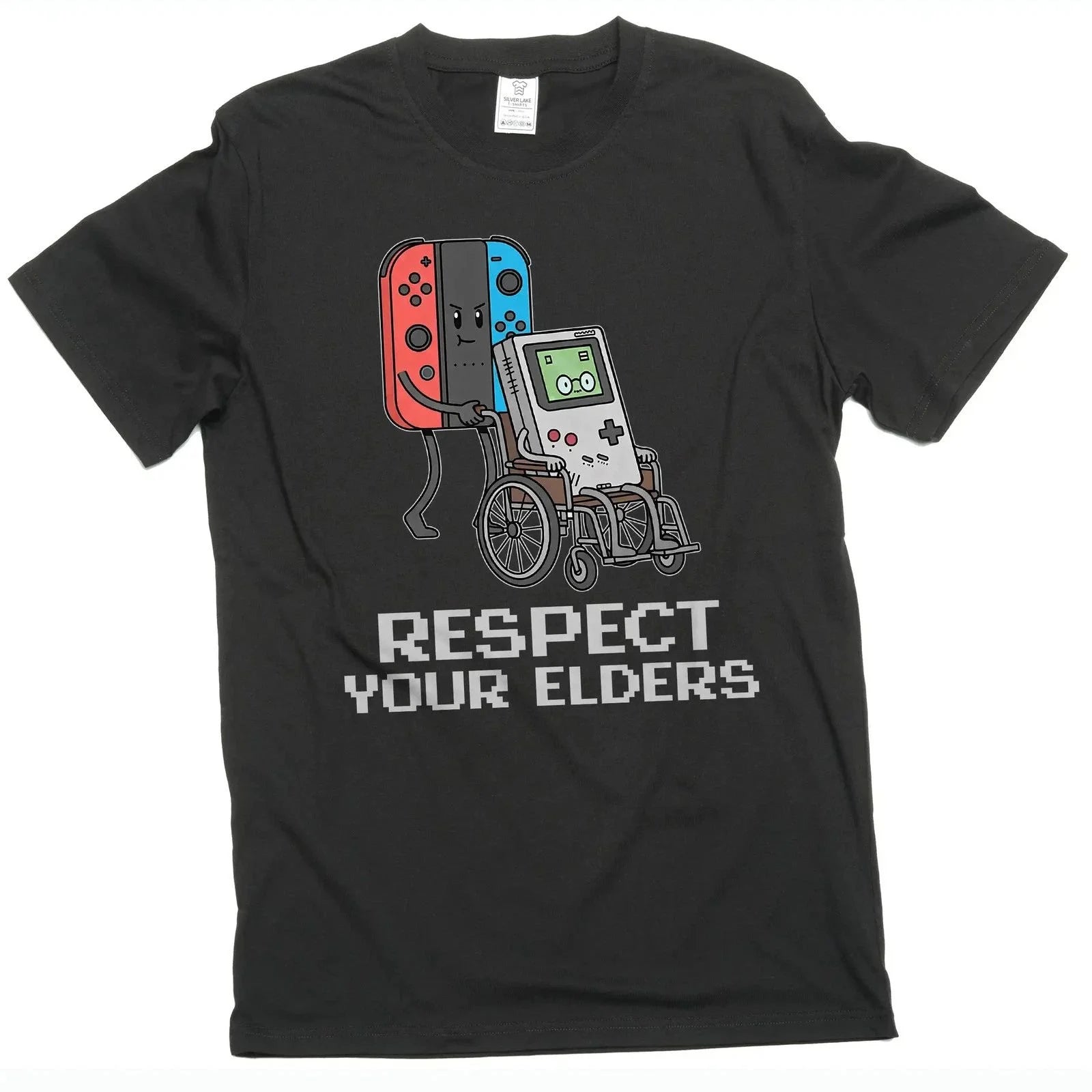 Men's funny video gaming classic gamer T-shirt respect your elders gaming tee Unisex T-shirt, Sweatshirt, Hoodie, Long Sleeve Tee